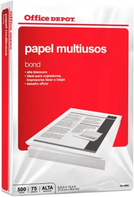 Paquete Papel Bond Tamaño Oficio